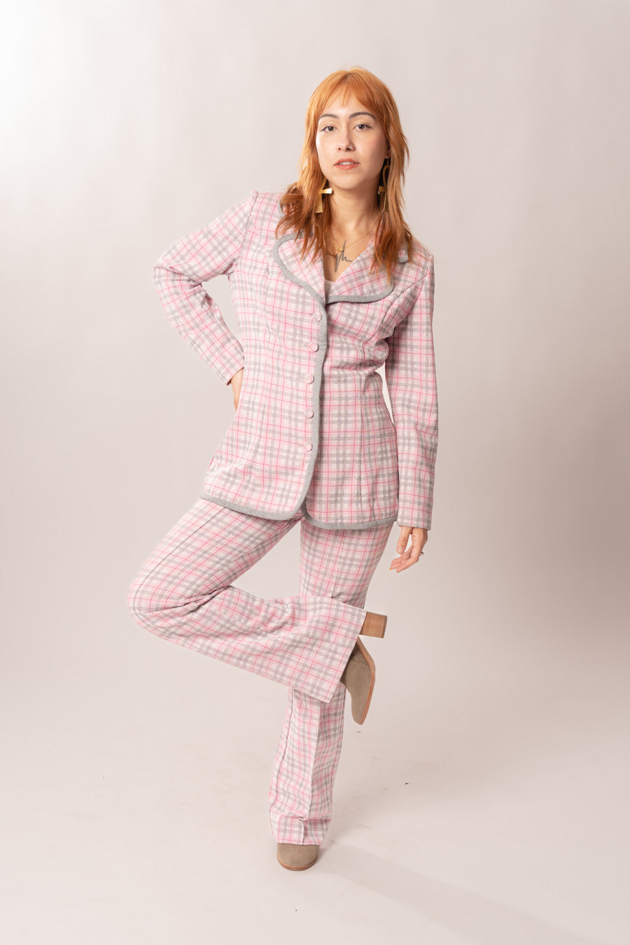 1960's H Bar C Pink Plaid Pants Suit – Charm School Vintage
