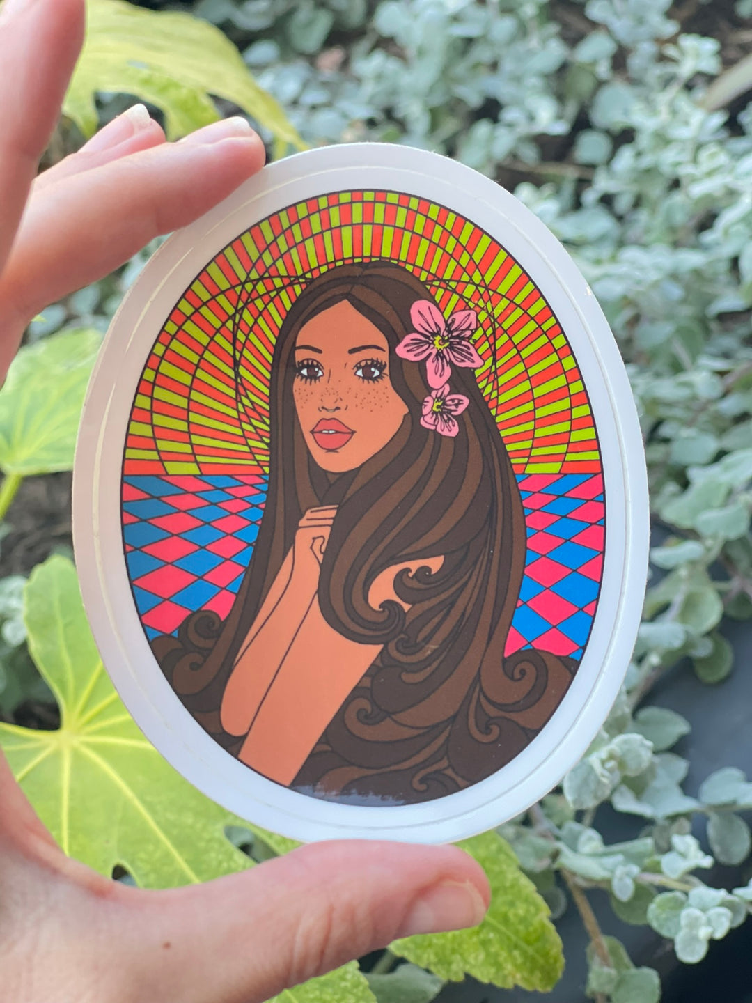 4 Inch Sticker Long Hair Babe