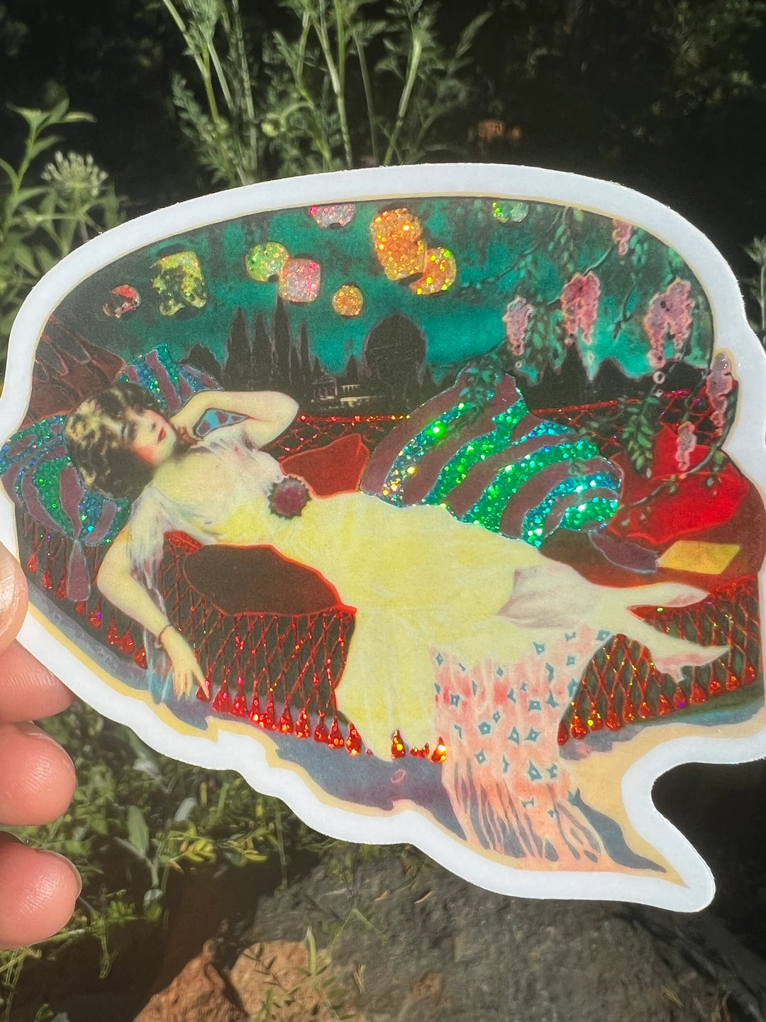 4 Inch Sticker Lady Reclining