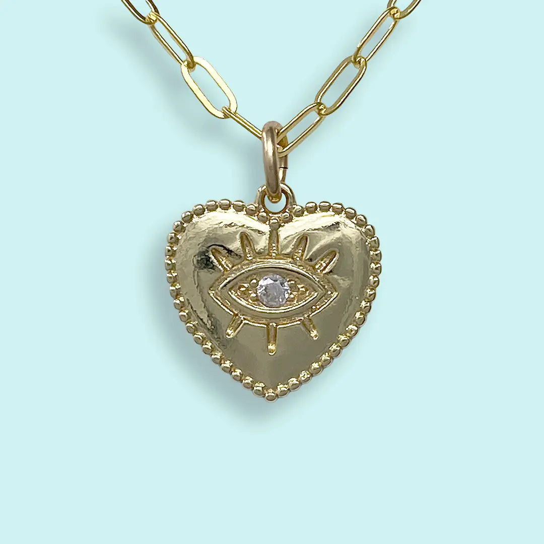 Ornamental Things Eye Heart Necklace