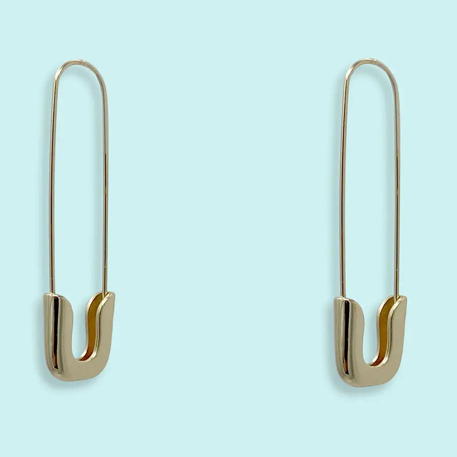 Ornamental Things Gold Safety Pin Earrings