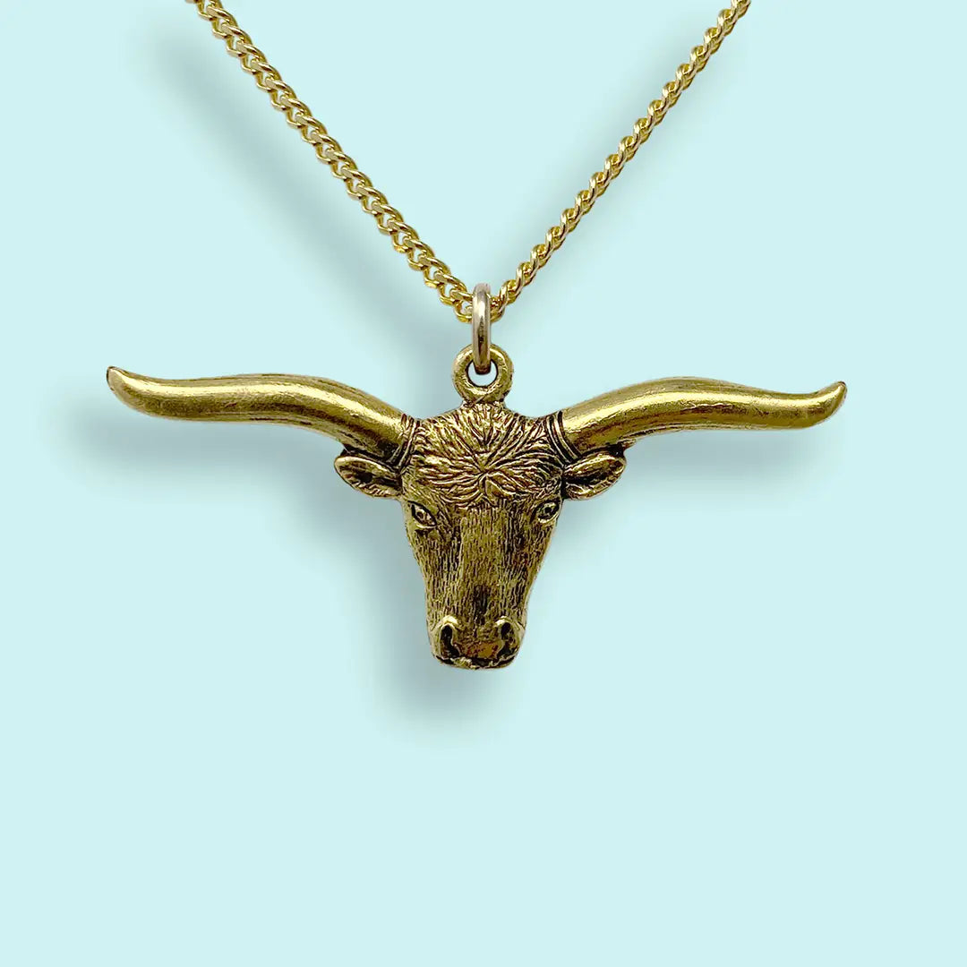 Ornamental Things Longhorn On Gold Necklace
