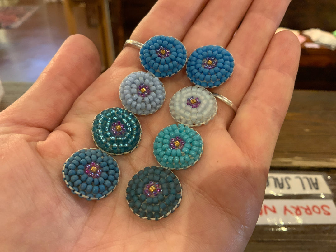 Blue Beaded Earrings