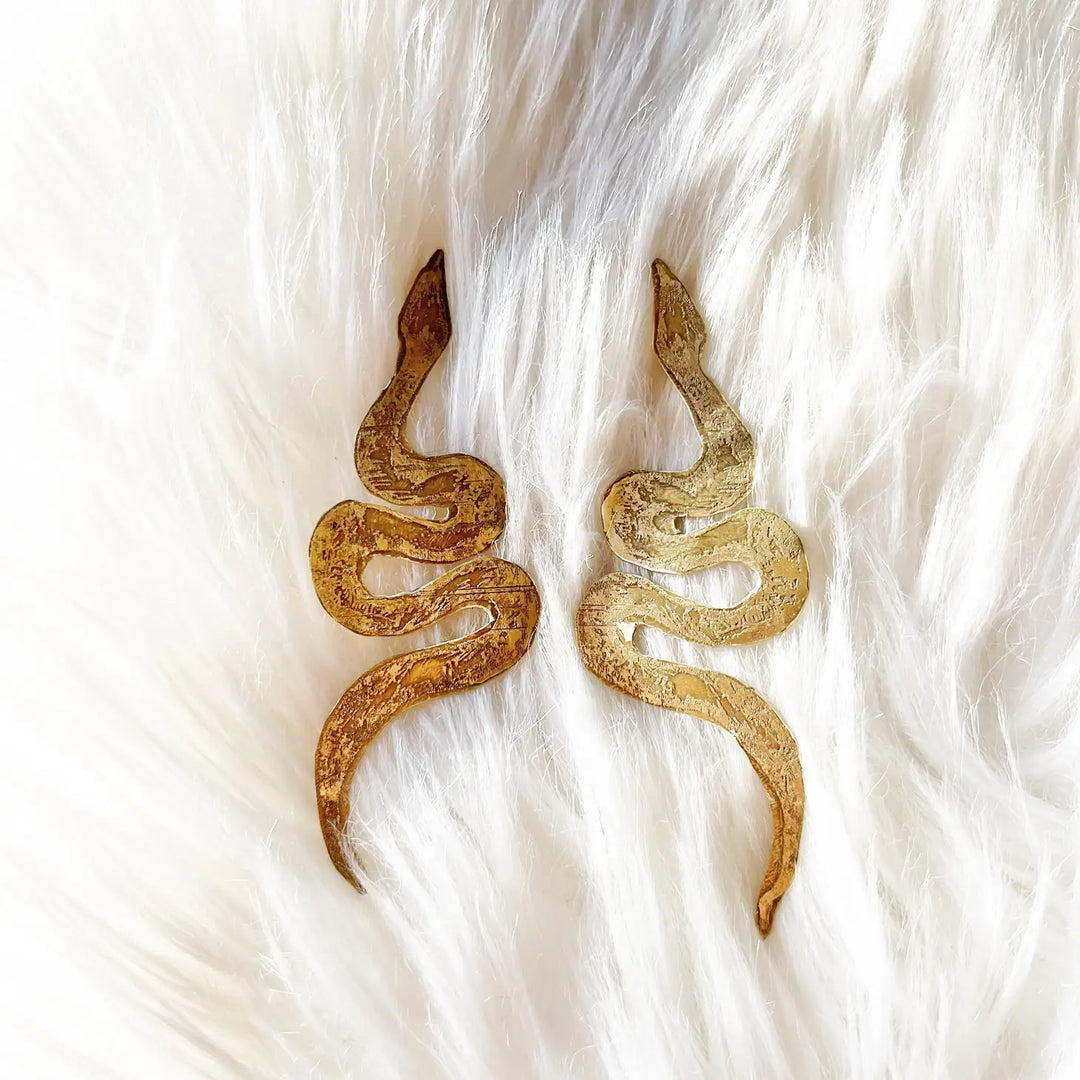 Storm + Stress Snake Earrings