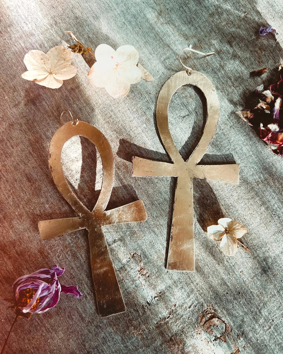 Storm + Stress Ankh Earrings