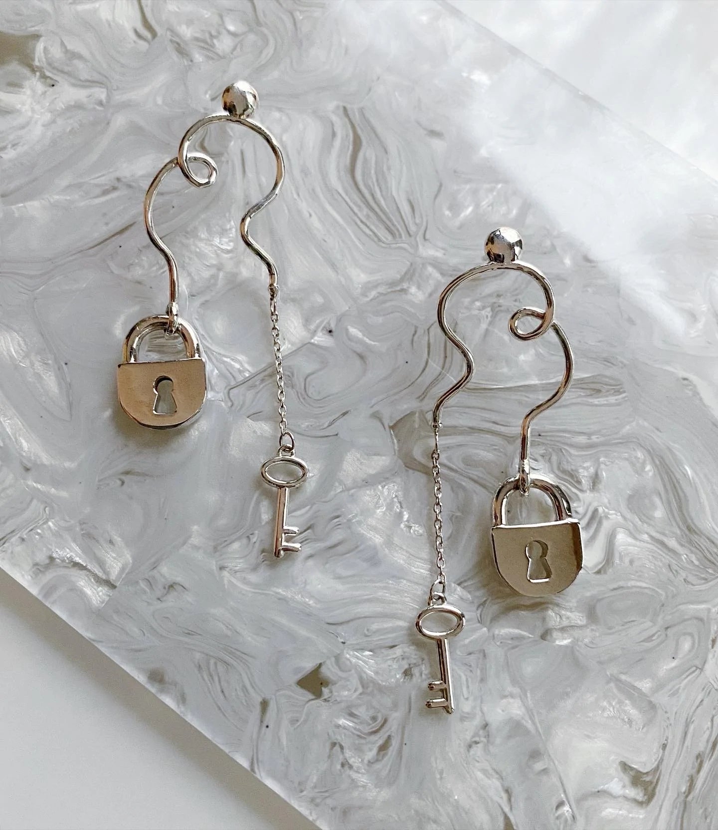 Lock and Key Earrings