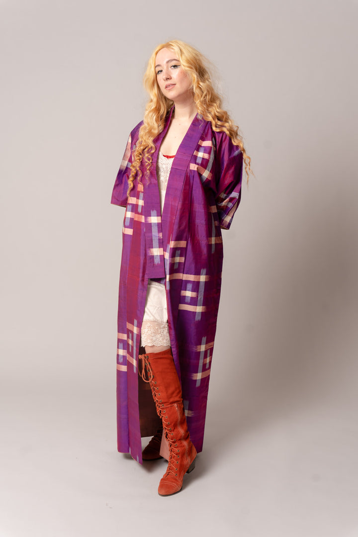 1950’s Iridescent Purple Meissen Silk Kimono