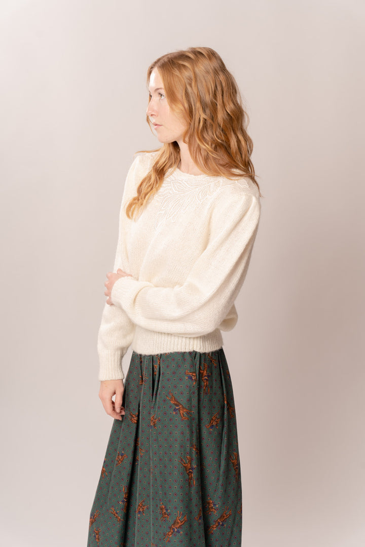 1980’s Cream Embellished Sweater