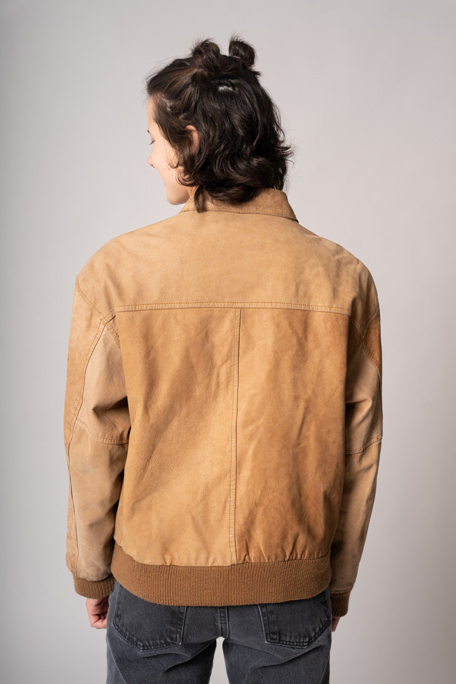 1990’s Tan Leather Bomber Jacket