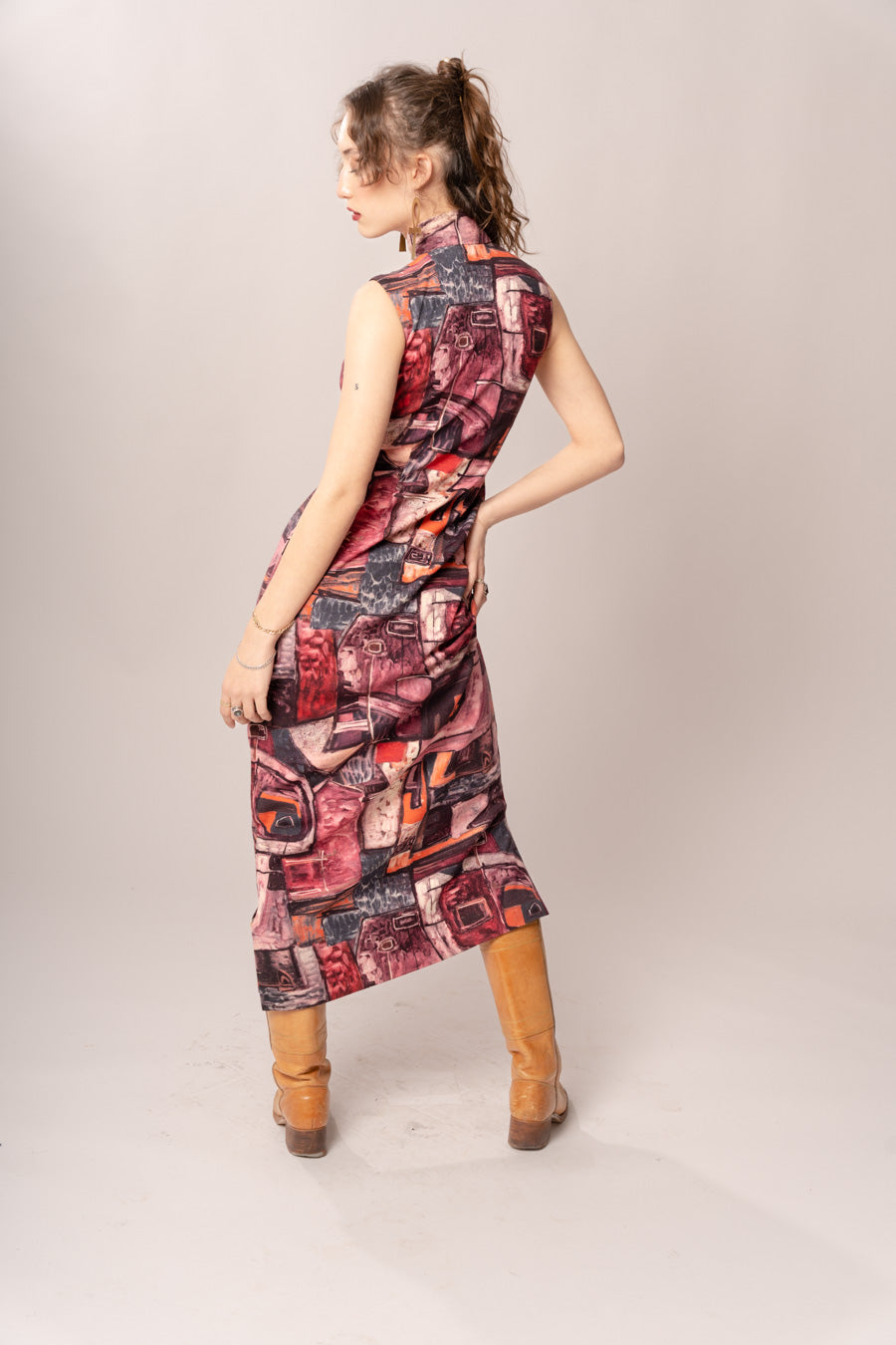 Magenta Wool Quipao Dress