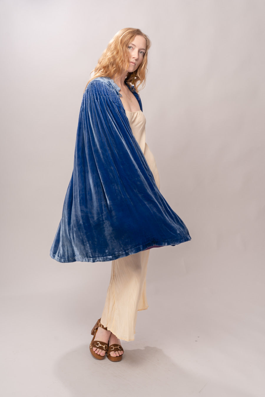 1930’s Blue Silk Velvet Cape