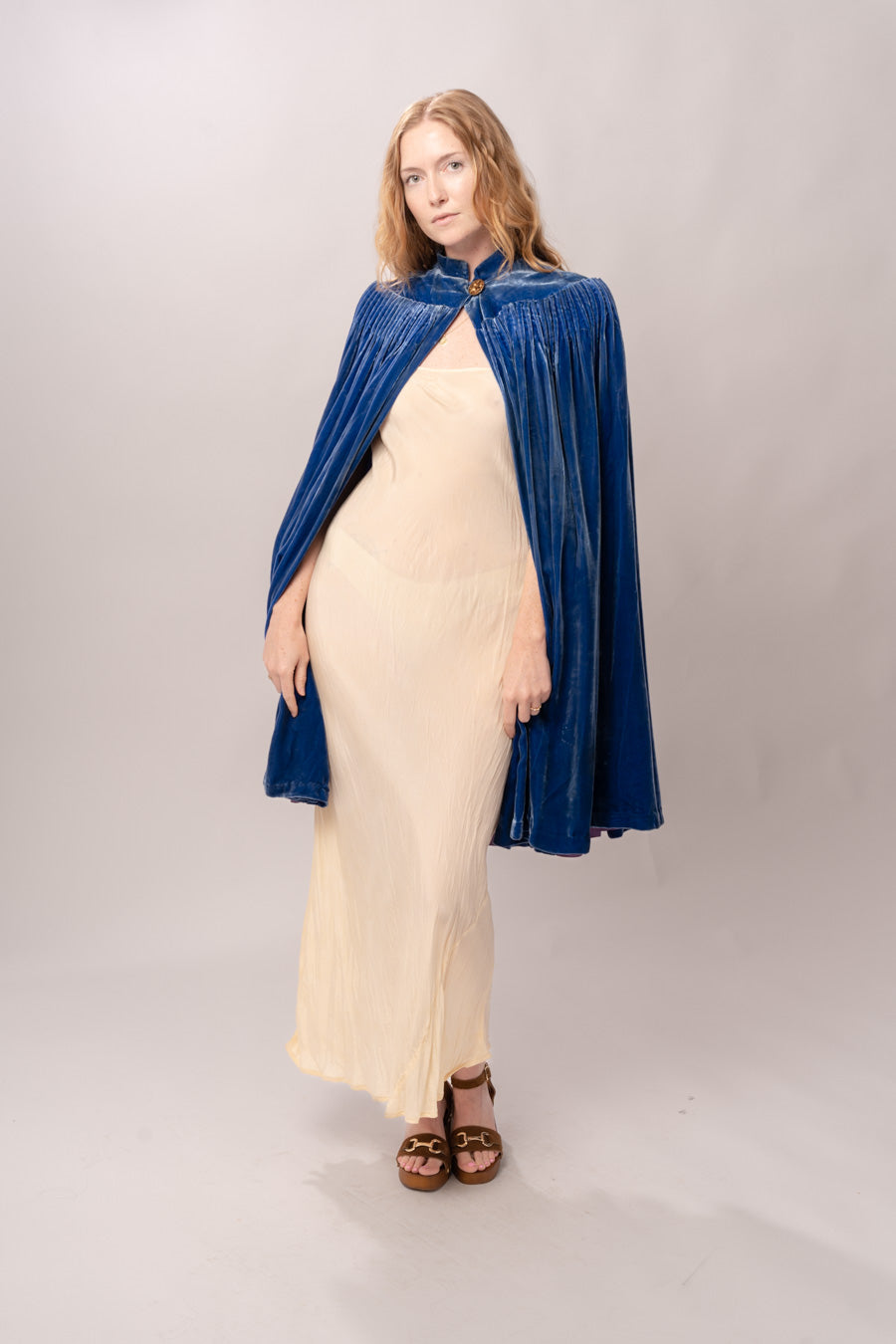 1930’s Blue Silk Velvet Cape