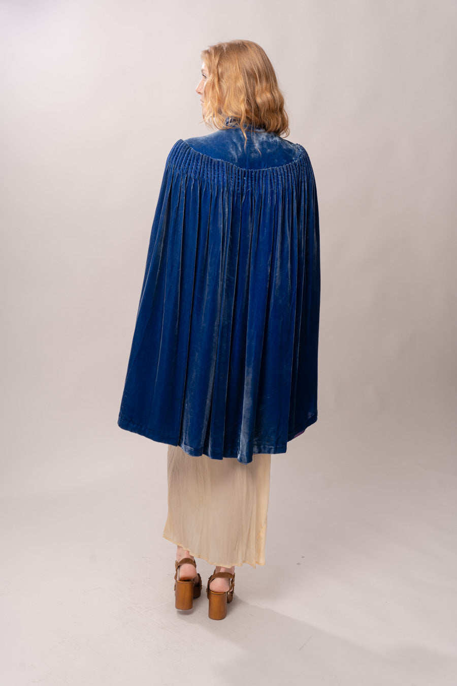 1930’s Blue Silk Velvet Cape