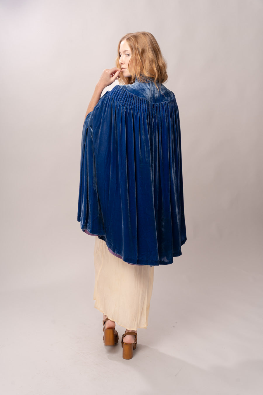 1930’s Blue Silk Velvet Cape