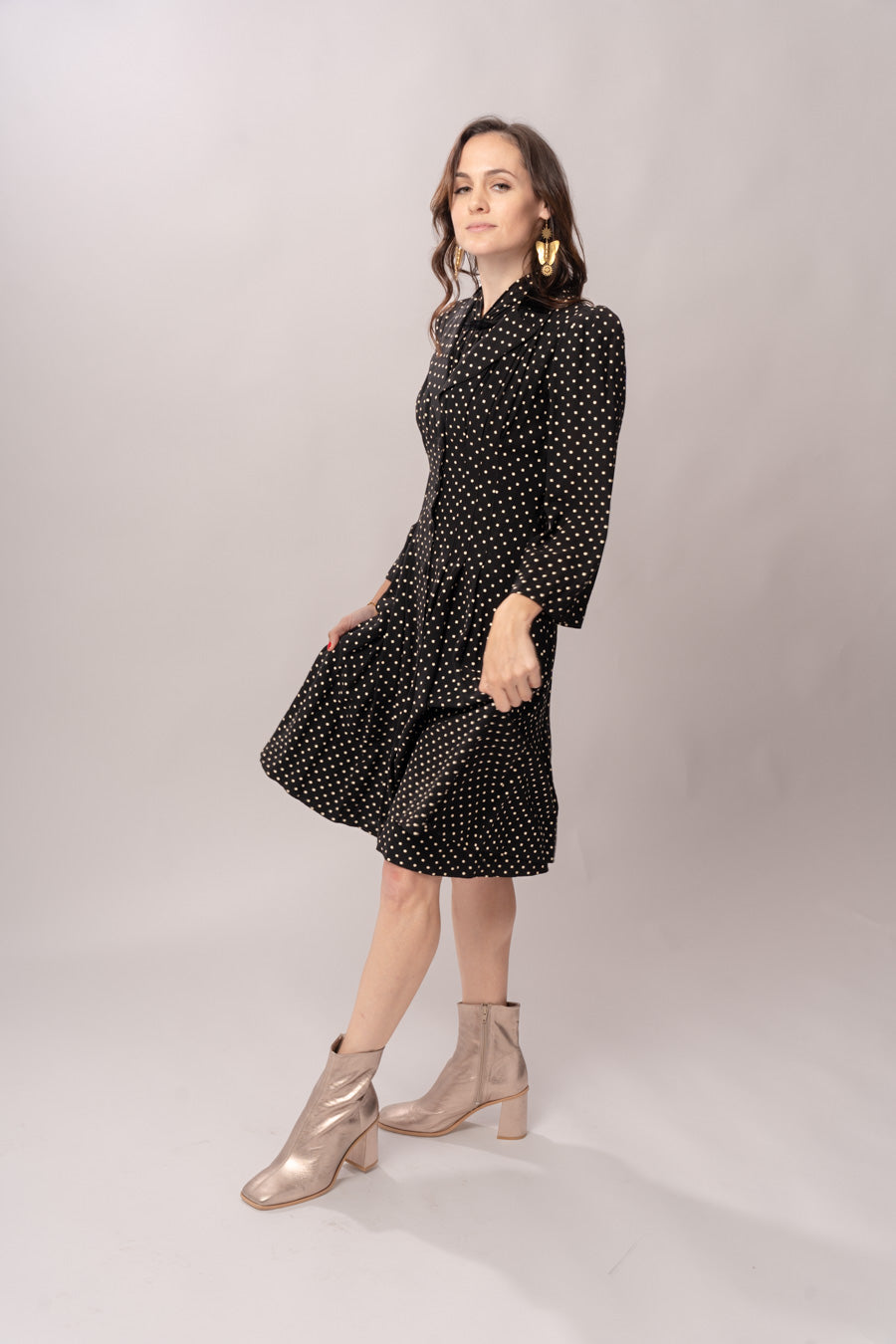 1940’s Black Polka Dot Dress & Jacket Set