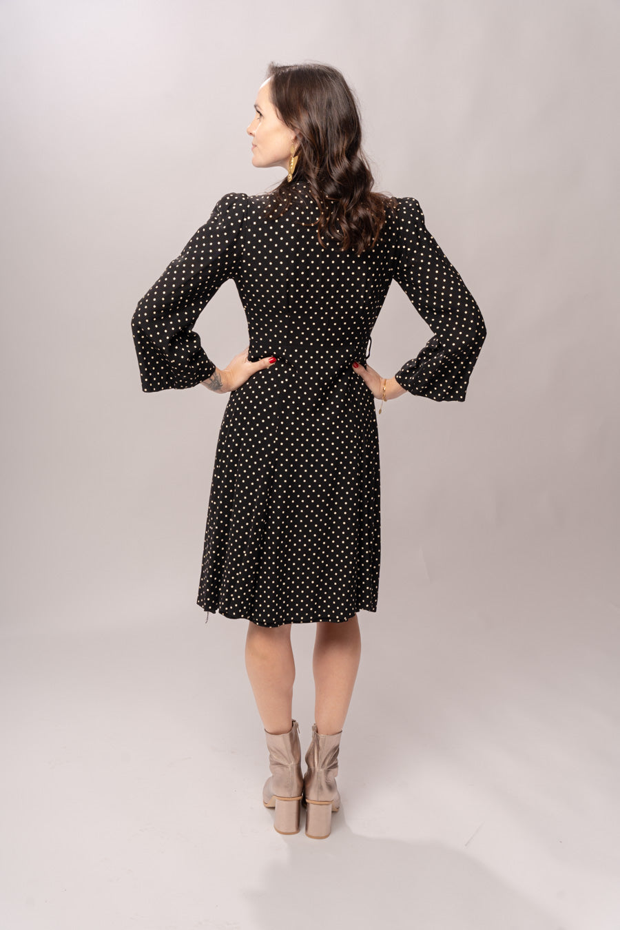 1940’s Black Polka Dot Dress & Jacket Set