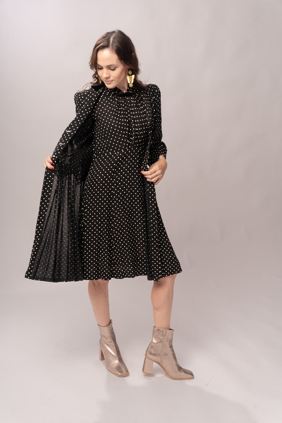 1940’s Black Polka Dot Dress & Jacket Set