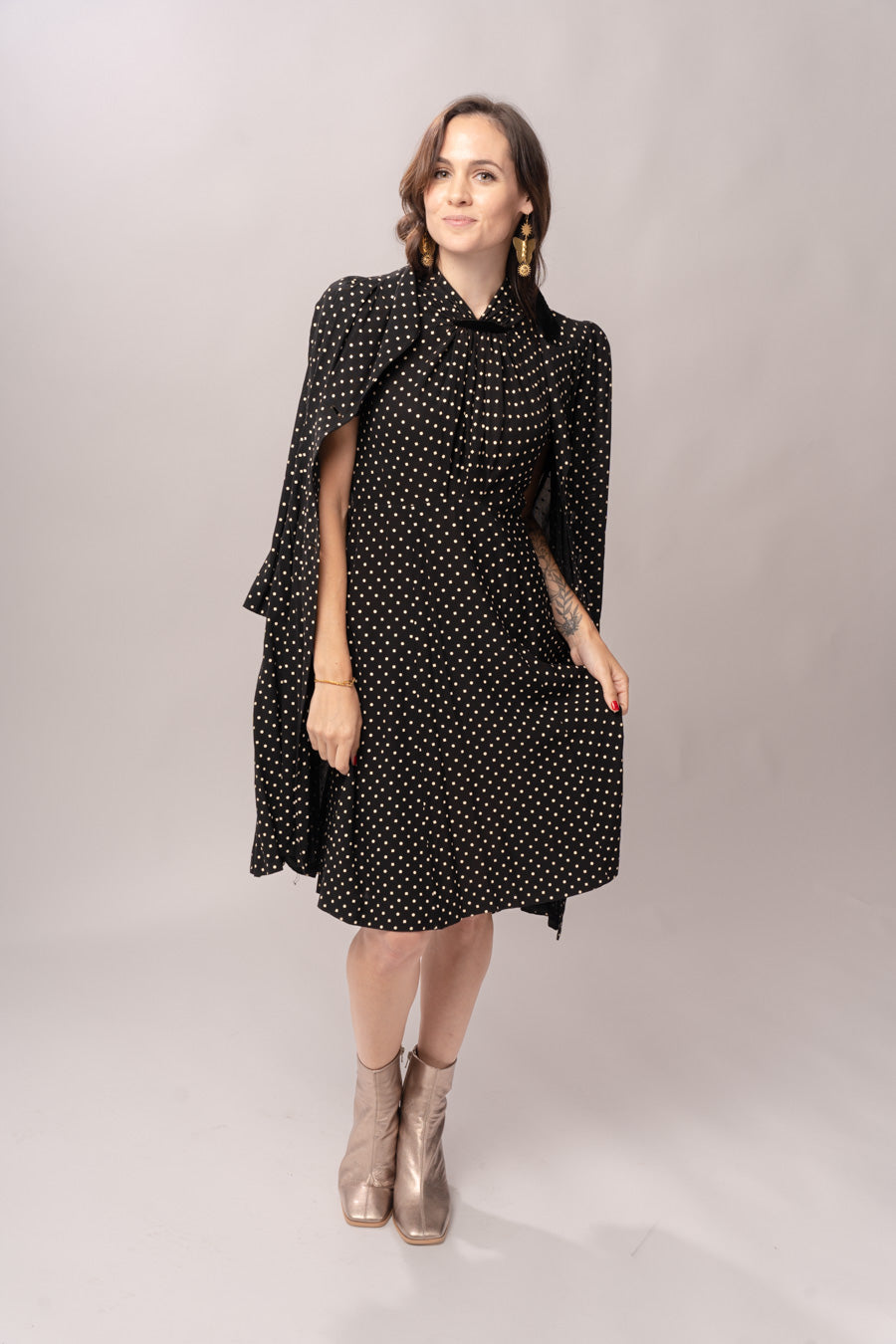 1940’s Black Polka Dot Dress & Jacket Set