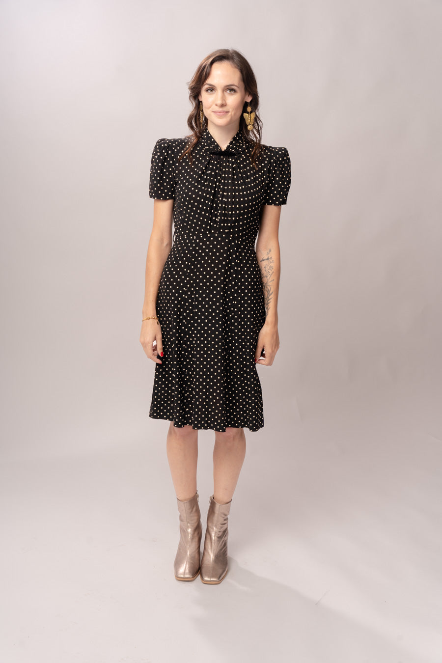 1940’s Black Polka Dot Dress & Jacket Set