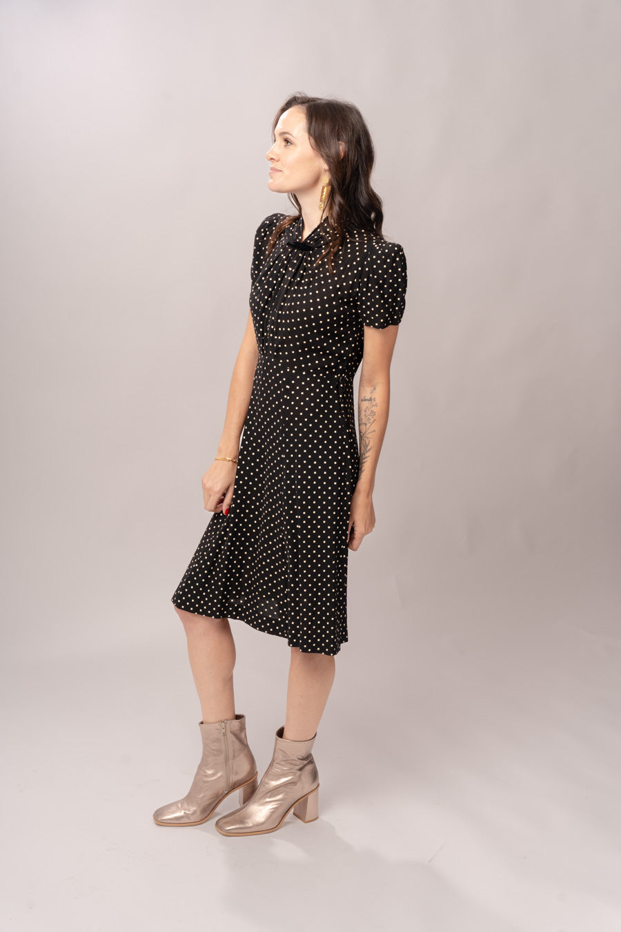 1940’s Black Polka Dot Dress & Jacket Set