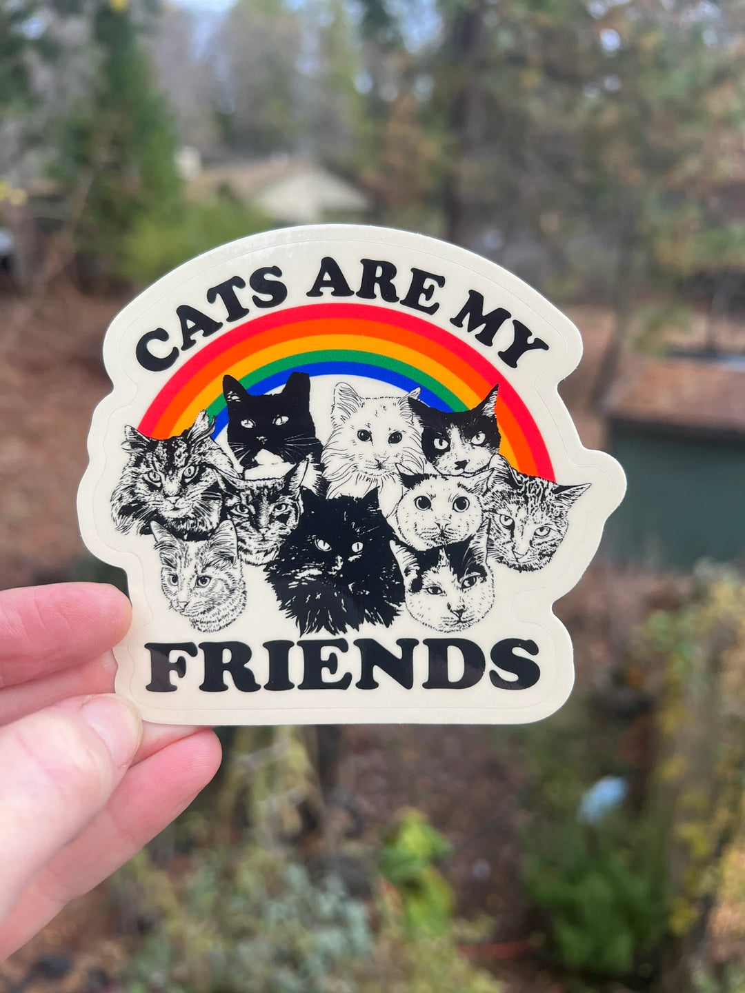 3.5 Inch Sticker Cats Are My Friends