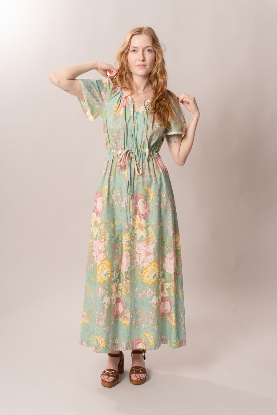 1970’s Tammy Aqua Floral Dress