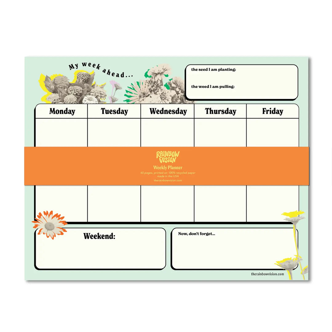Rainbow Vision Floral Weekly Deskpad