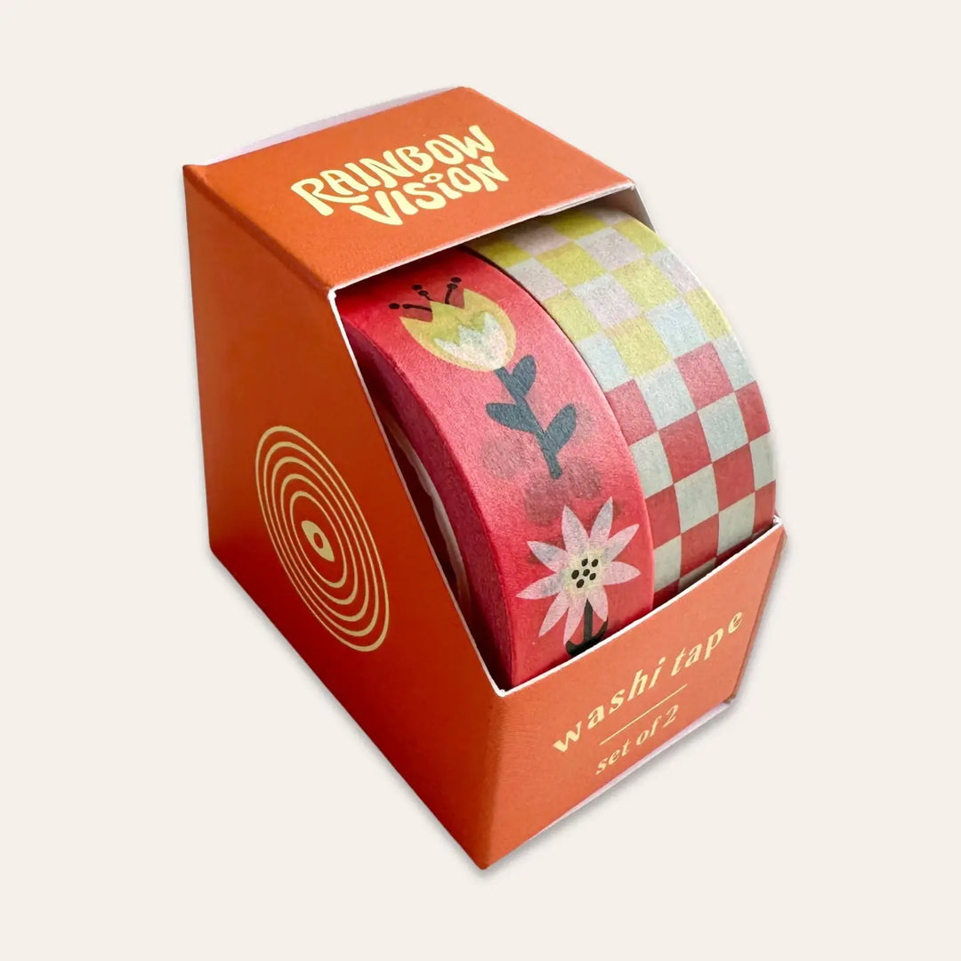 Rainbow Vision Washi Tape Flowers & Checkers