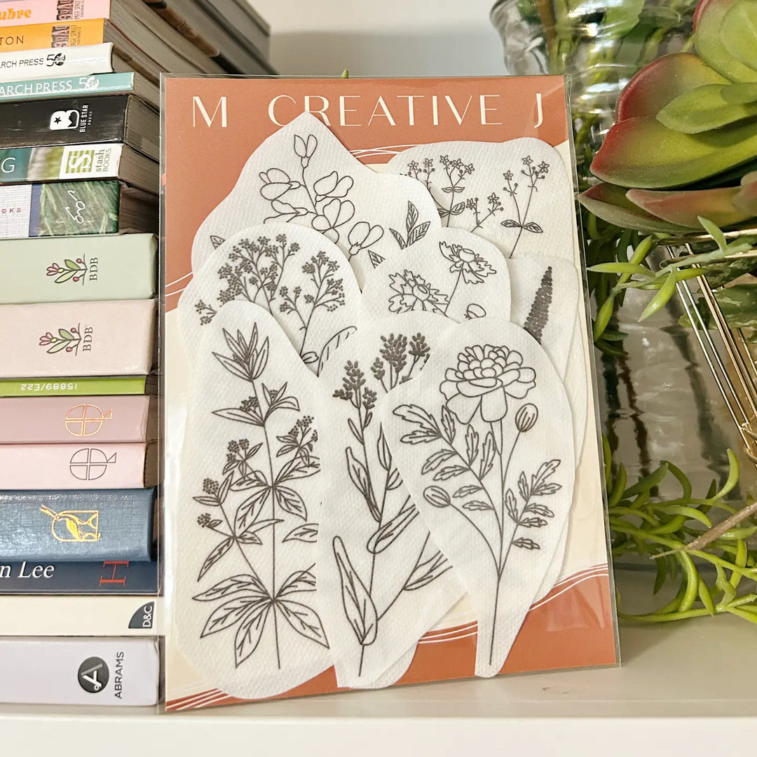 M Creative J Peel Stick & Stitch Embroidery Patterns Dye Plants