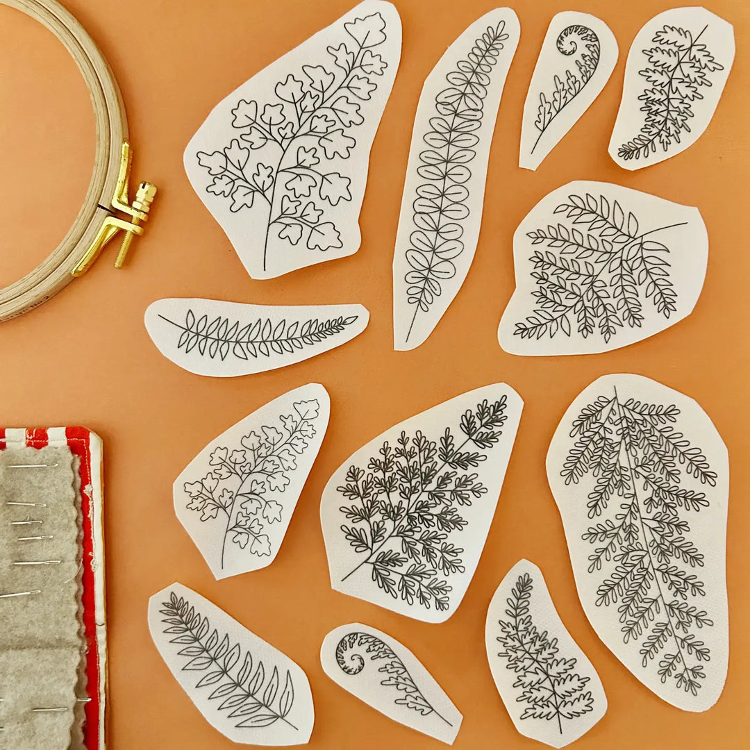 M Creative J Peel Stick & Stitch Embroidery Patterns Ferns