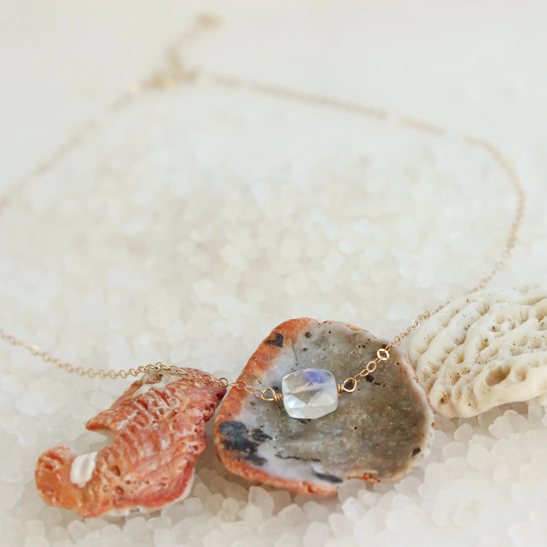 Hello Adorn Moonstone Cushion Necklace