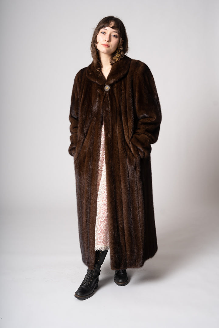 Full Length Mahogany Mink Coat