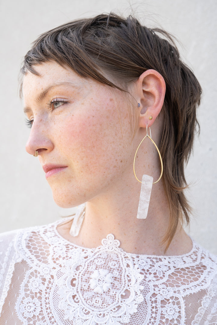 Liberati Design Brass Teardrop Crystal Earrings